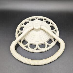 Vintage Towel Holder Ring Kitchen Bathroom Faux Wicker Rattan Boho 1978 Hanging